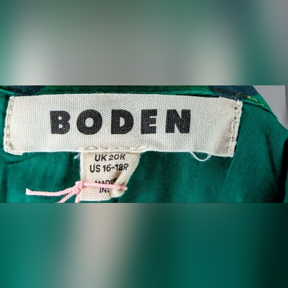 Boden • Serena Cotton Tie Maxi Dress Green Tambourine, Artisian Geo NWT - Picture 12 of 12